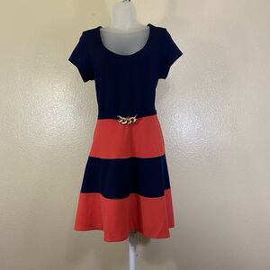 B Famous #USA Red And Blue Stripes Women’s Size XL Dress